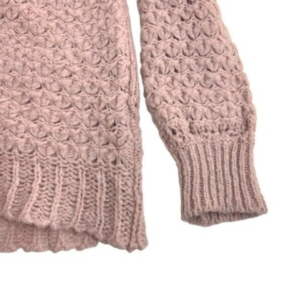 Free People Mauve Crochet Scoopneck Pullover Sweater Off the Shoulder - Picture 5 of 6